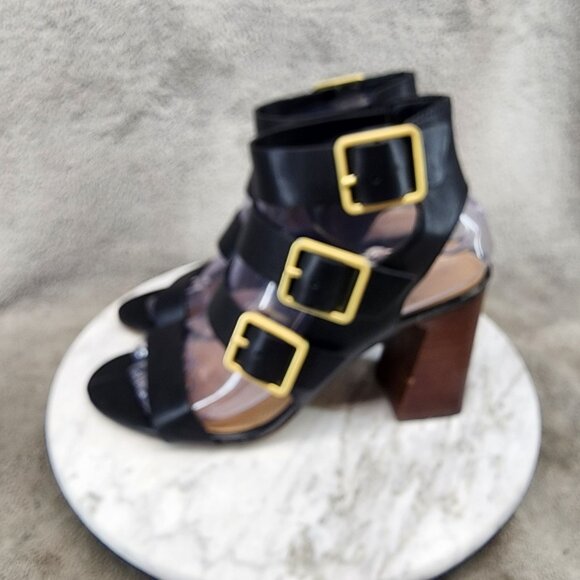 Gibson Latimer Shoes Womens Size 7.5 Sharlie Black Block Heel Sandals *Read* - Picture 2 of 15